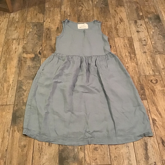 Not Perfect Linen Smock Dress Swedish Blue XS - Picture 4 of 7
